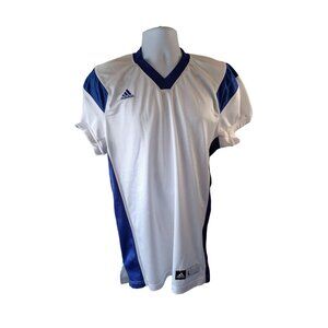 Adidas Mens Football Jersey L White Blue Mesh
